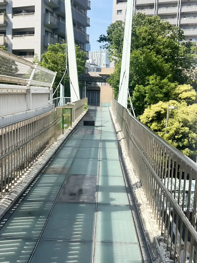 橋を渡る